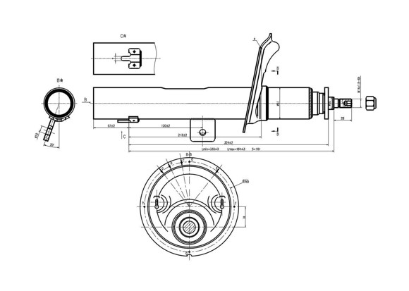 Imagen de AMORTIGUADOR DELANTERO DERECHO PEUGEOT 206/207 1999
